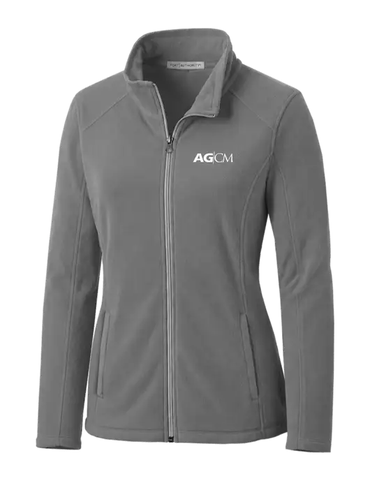 Medium Grey Womens Microfleece Jacket w/AG|CM Logo