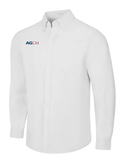 White SuperPro Oxford Shirt w/AG|CM Logo