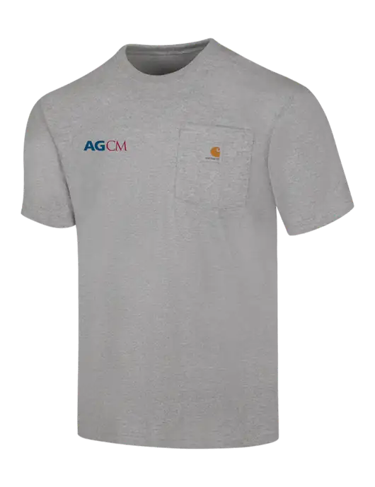 Carhartt Workwear Light Grey Heather Pocket Short Sleeve T-Shirt w/AG|CM Logo