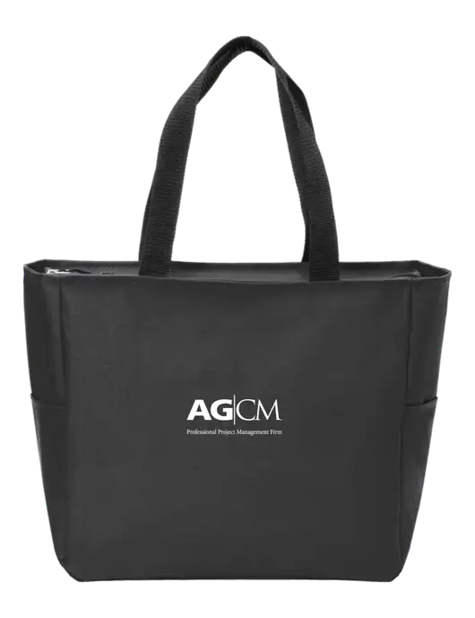 Everyday Black Zip Tote  w/AG|CM Logo