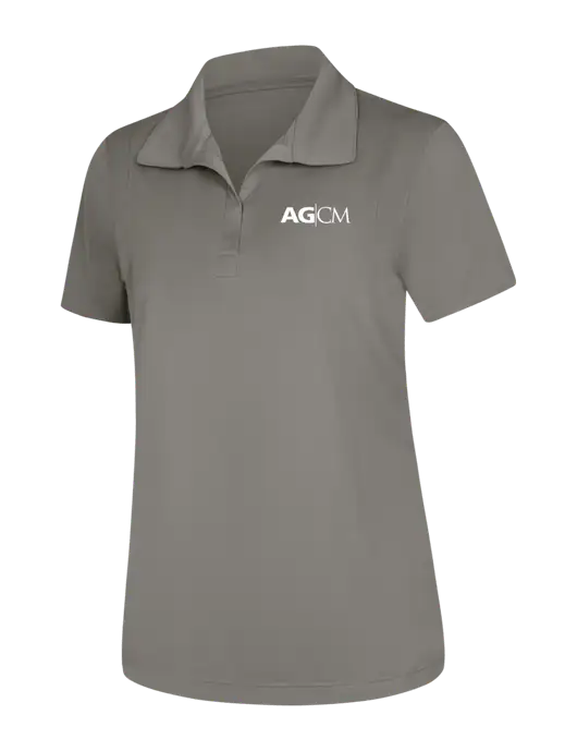Womens Medium Grey Micropique Sport-Wick Polo w/AG|CM Logo