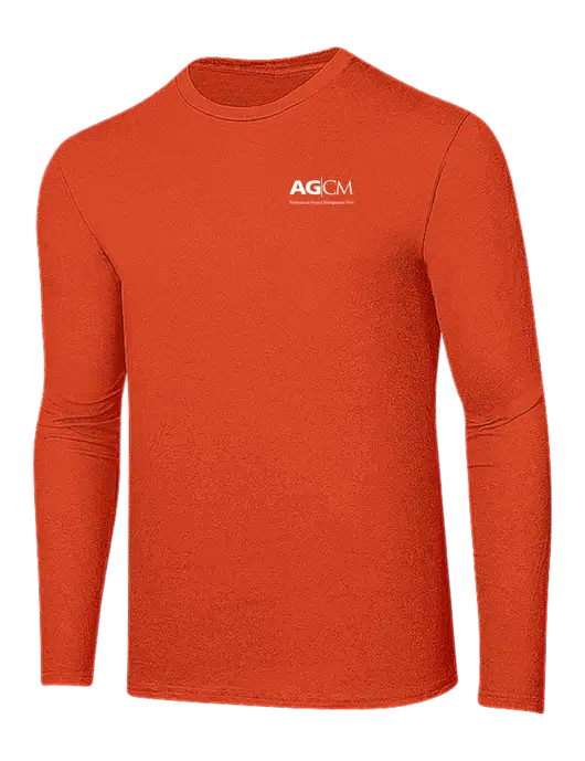 Ring Spun Orange 4.5 oz Long Sleeve T-Shirt w/AG|CM Logo