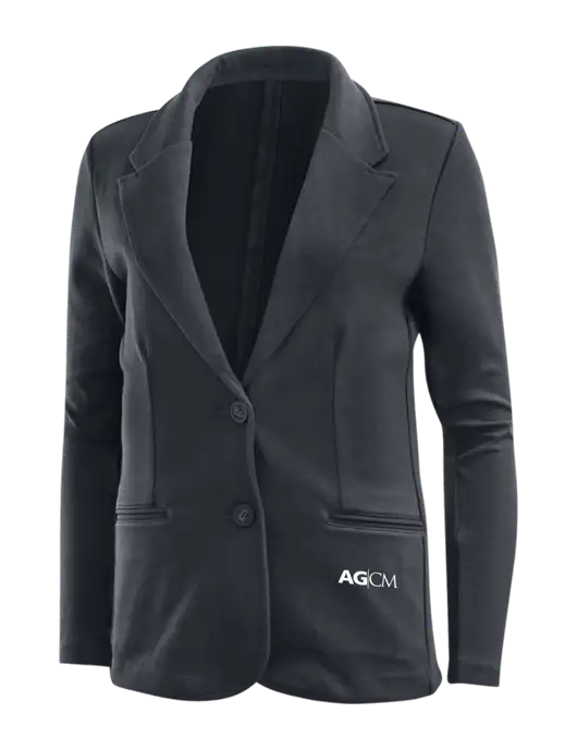 Charcoal Grey Womens Knit Blazer w/AG|CM Logo