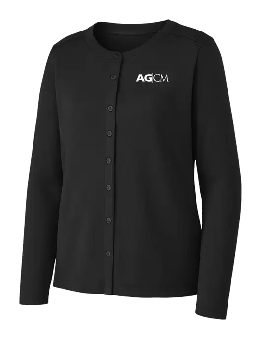 Black Womens Concept Stretch Button-Front Cardigan Sweater w/AG|CM Logo
