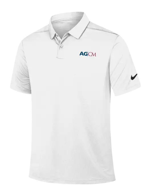 Nike White Dry Essential Solid Polo w/AG|CM Logo