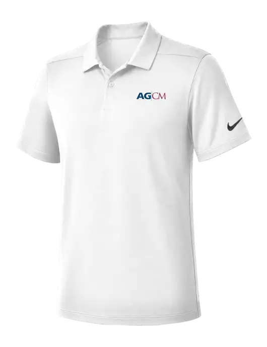 Nike White Dry Essential Solid Polo w/AG|CM Logo