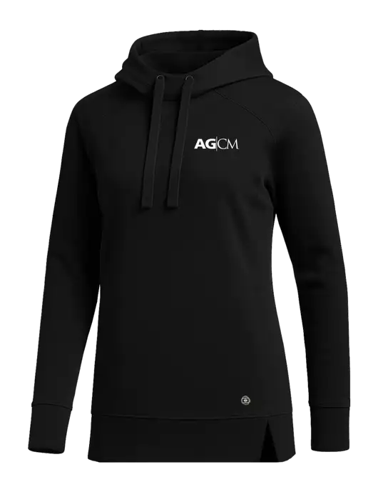 OGIO Black Womens Luuma Pullover Fleece Hoodie w/AG|CM Logo