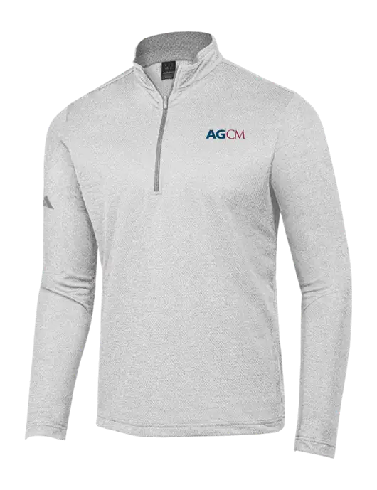 Adidas Light Grey Heather Space Dyed Quarter-Zip Pullover w/AG|CM Logo