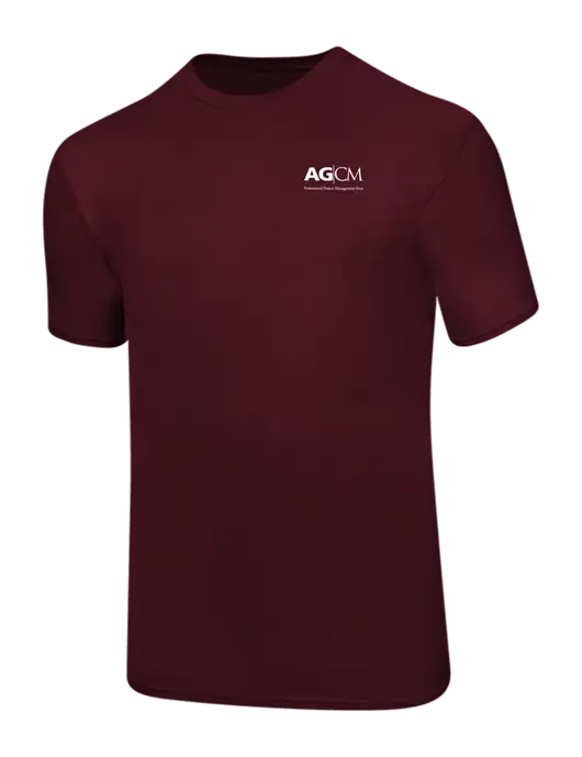 Ring Spun Maroon 4.5 oz T-Shirt w/AG|CM Logo