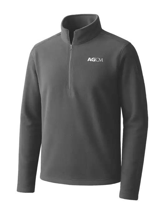 Medium Grey Microfleece 1/2 Zip Pullover w/AG|CM Logo
