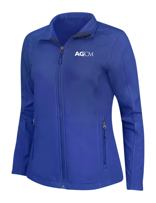 Dark Royal Womens Core Soft Shell Jacket w/AG|CM Logo