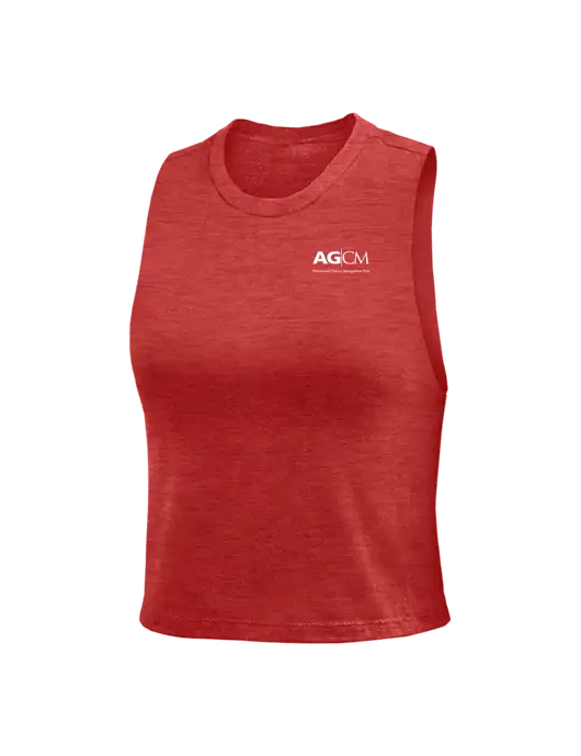 BELLA+CANVAS Womens Heather Red Racerback Crop Tank  w/AG|CM Logo