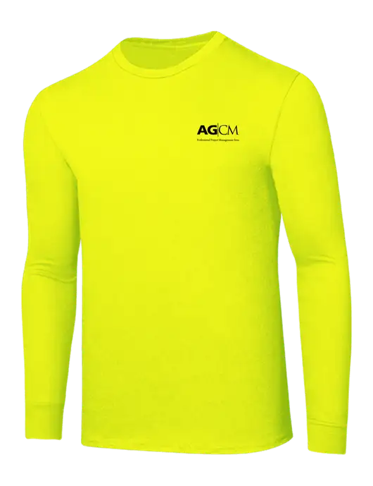 Core Blend Safety Yellow Long Sleeve Tee w/AG|CM Logo