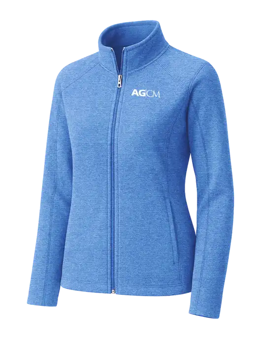 Light Royal Heather Womens Microfleece Full-Zip Jacket w/AG|CM Logo