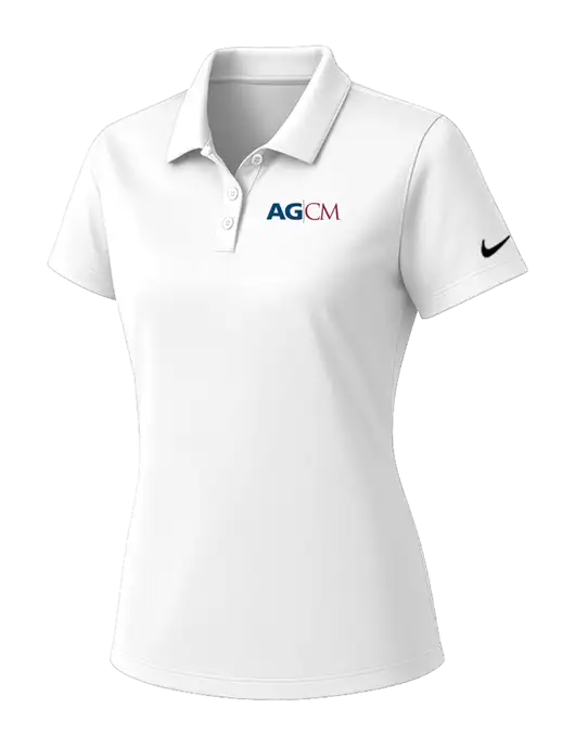 Nike Womens White Dry Essential Solid Polo w/AG|CM Logo