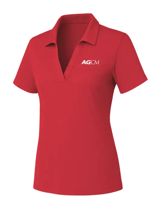 Womens Red PosiCharge RacerMesh Polo w/AG|CM Logo
