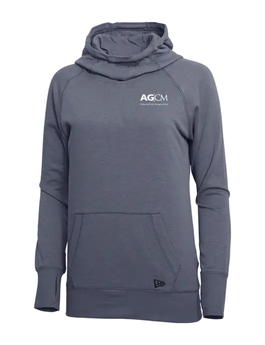 New Era True Navy Heather Womens Tri-Blend Fleece Pullover Hoodie w/AG|CM Logo
