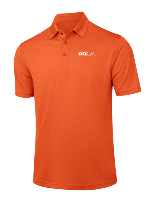 Orange Heather Contender Polo w/AG|CM Logo