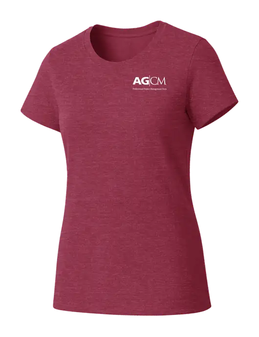 Womens Seriously Soft Heathered Cardinal T-Shirt w/AG|CM Logo