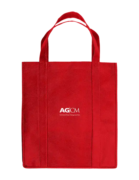 Eco Reusable Jumbo Red Shopping Bag w/AG|CM Logo