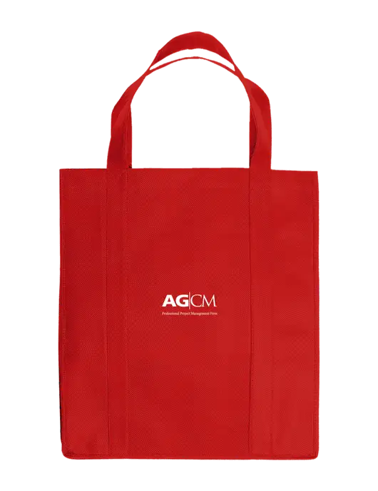 Eco Reusable Jumbo Red Shopping Bag w/AG|CM Logo