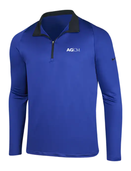 NIKE Deep Royal/Black Dry-Fit Stretch 1/2 Zip Cover-Up w/AG|CM Logo
