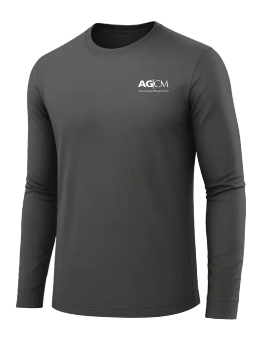 Long Sleeve Dark Grey PosiCharge Competitor Tee w/AG|CM Logo