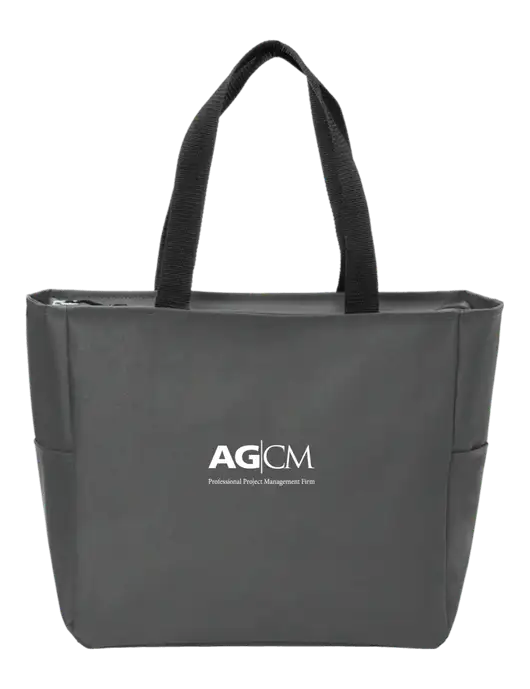 Everyday Charcoal Zip Tote Dark w/AG|CM Logo