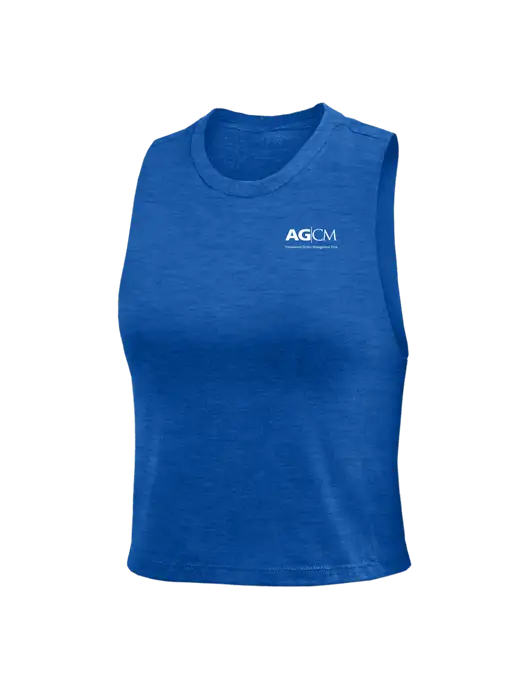BELLA+CANVAS Womens Heather Royal Racerback Crop Tank  w/AG|CM Logo
