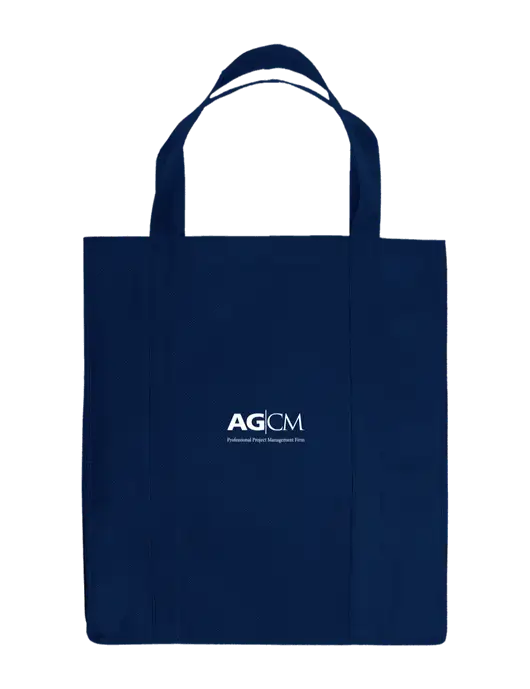 Eco Reusable Jumbo Navy Blue Shopping Bag w/AG|CM Logo