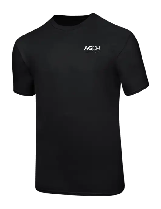 Ring Spun Jet Black 4.5 oz T-Shirt w/AG|CM Logo