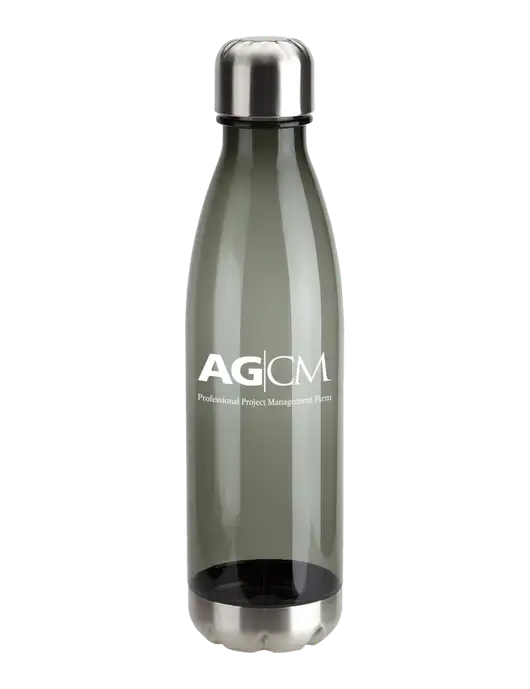 Bayside Tritan Smoke 25 oz Bottle with Stainless Base and Cap w/AG|CM Logo