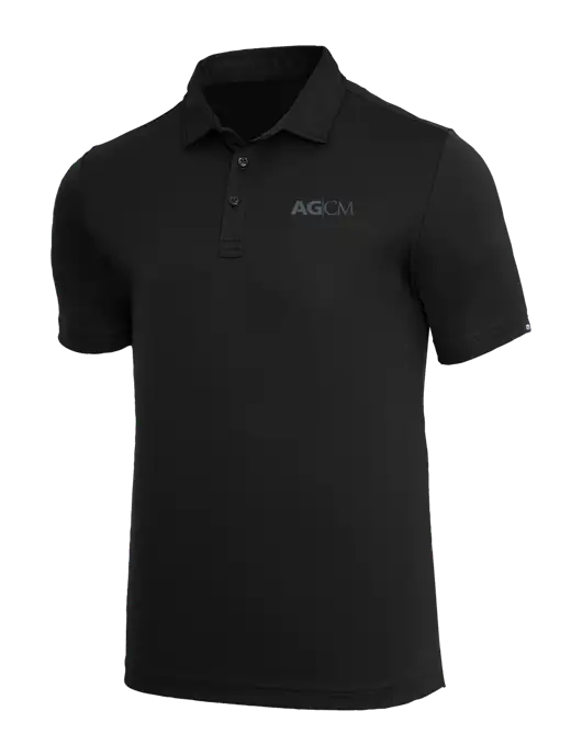 TravisMathew Black Coto Performance Polo w/AG|CM Logo