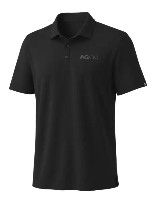 TravisMathew Black Coto Performance Polo w/AG|CM Logo