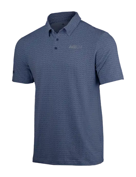 Adidas Light Navy Printed Blend Polo w/AG|CM Logo