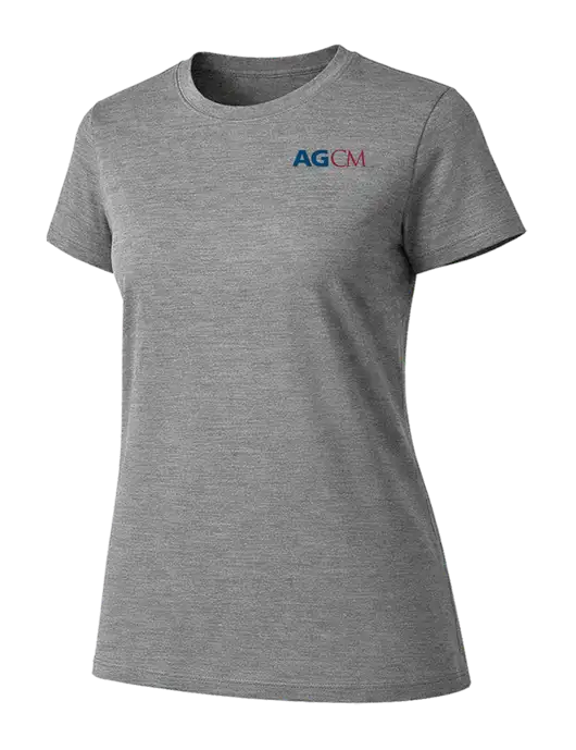 Womens Ring Spun Light Grey Heather 4.5 oz T-Shirt w/AG|CM Logo