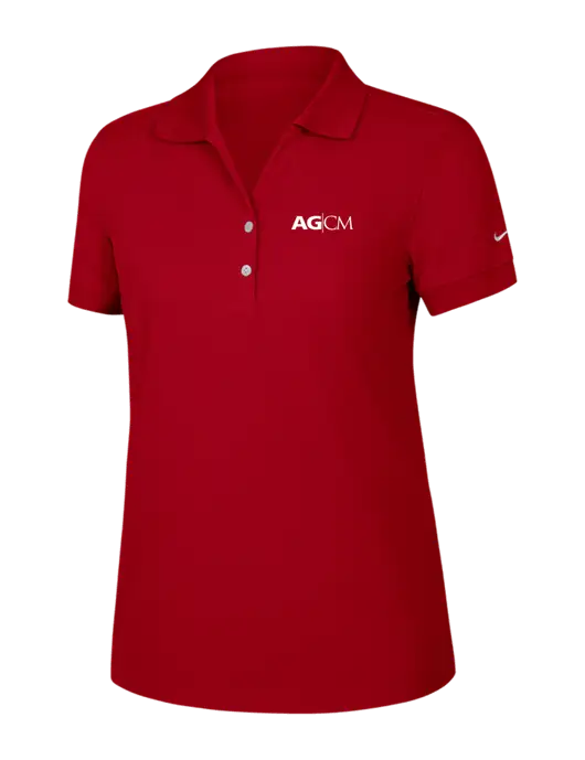 Nike Womens Dri-FIT Classic Red Polo w/AG|CM Logo
