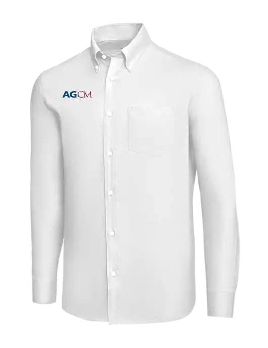 Brooks Brothers White Wrinkle-Free Stretch Nailhead Shirt w/AG|CM Logo