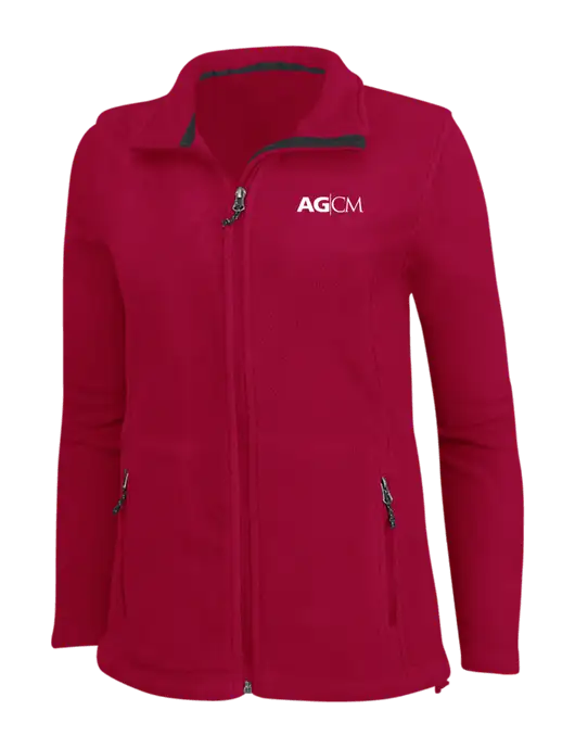 Womens Red Fleece Jacket w/AG|CM Logo