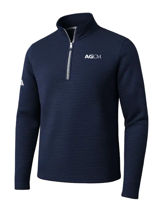 Adidas Navy Spacer Quarter-Zip Pullover w/AG|CM Logo