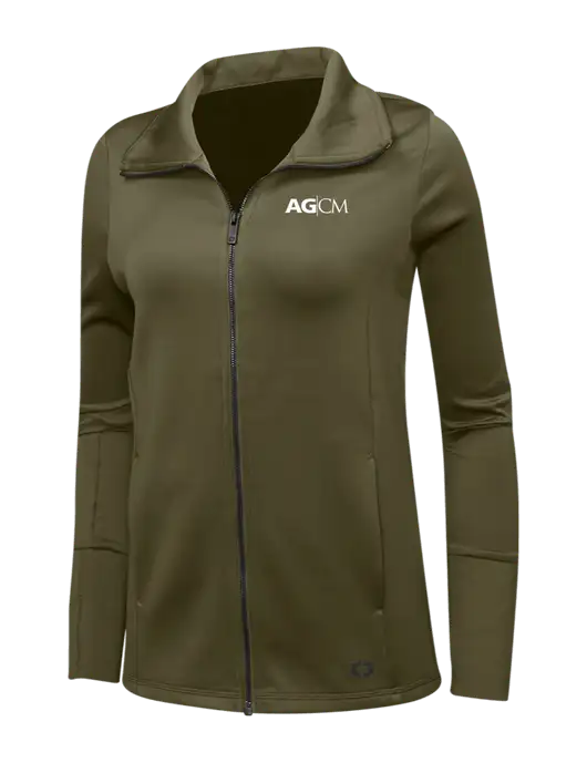 OGIO Olive Womens Endurance Modern Performance Full-Zip w/AG|CM Logo