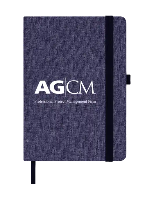 Twill Navy Heathered 5 x 7 Journal w/AG|CM Logo