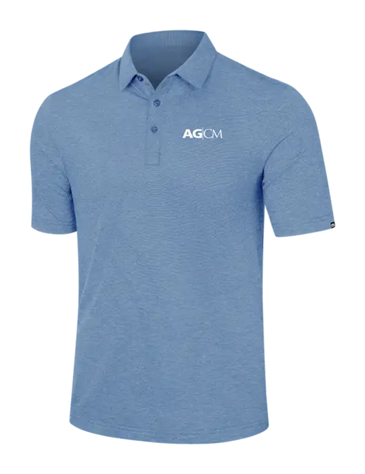 TravisMathew Light Blue Heather Sunnyvale Polo w/AG|CM Logo