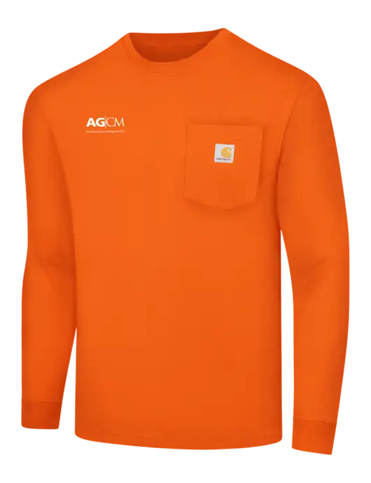 Carhartt Orange Workwear Pocket Long Sleeve T-Shirt w/AG|CM Logo
