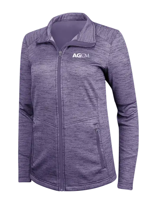 Purple Womens Digi Stripe Fleece Jacket w/AG|CM Logo