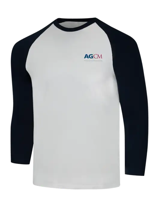 Simply Soft 3/4 Sleeve Black/White Ring Spun Cotton T-Shirt w/AG|CM Logo