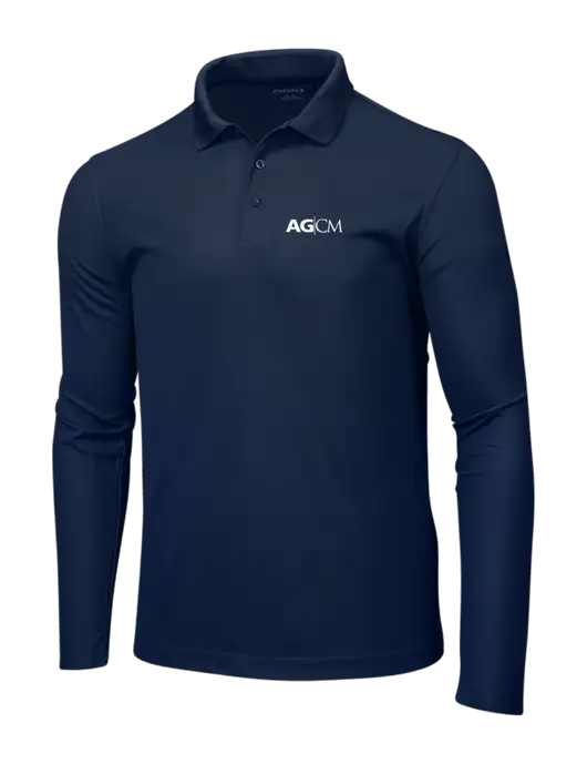 OGIO Navy Caliber 2.0 Long Sleeve Polo w/AG|CM Logo