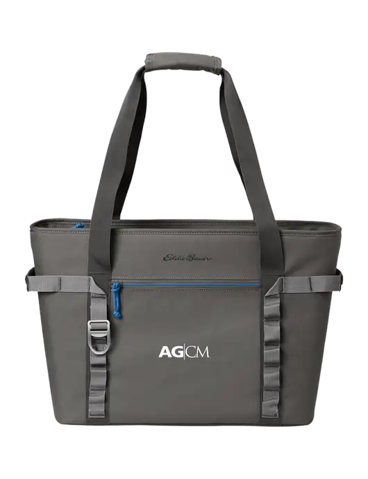 Eddie Bauer Dark Medium Grey/Royal Max Cool Tote Cooler  w/AG|CM Logo