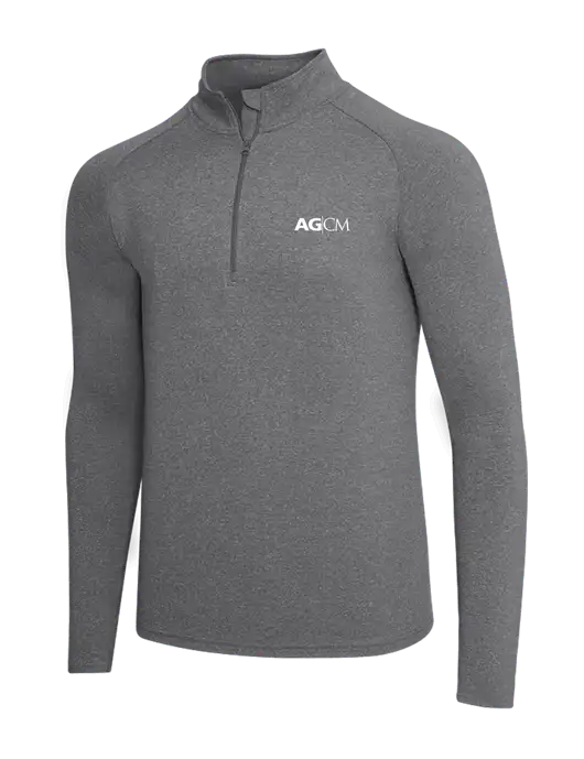 Dark Grey Heather Sport Wick Stretch 1/4 Zip Pullover w/AG|CM Logo