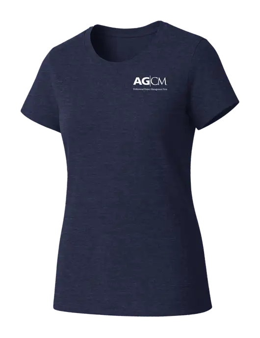 Womens Seriously Soft Heathered Navy T-Shirt w/AG|CM Logo